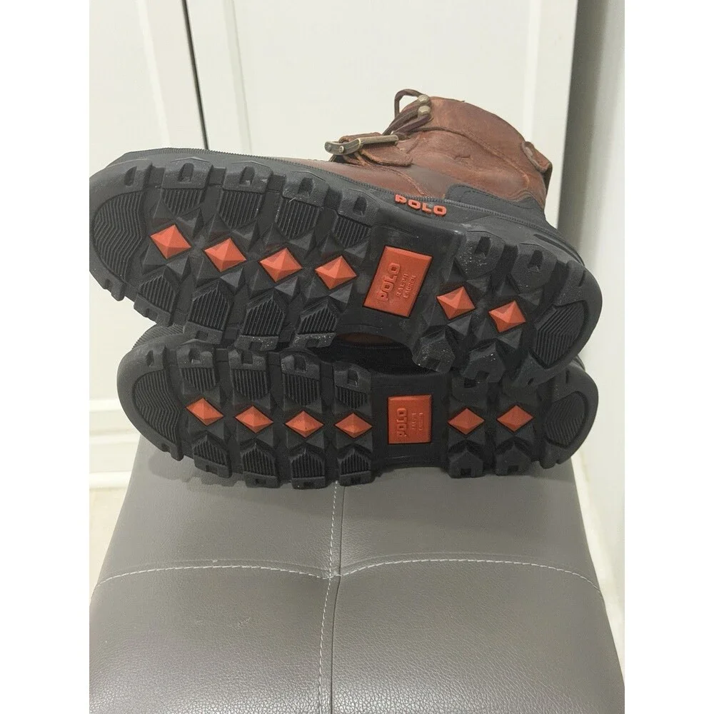 Polo Ralph Lauren  Low Buckle Size 9 D Mens Brown Waterproof Leather Boots